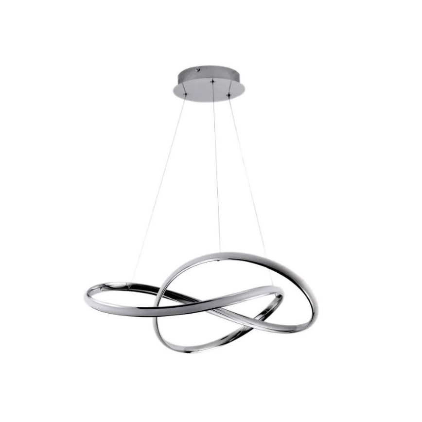 LED Prigušivi luster na sajli LED/70W/230V 3000-6500K pr. 60 cm sjajni krom + daljinski upravljač