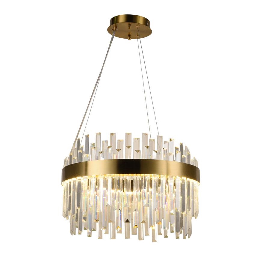 LED Prigušivi kristalni luster na sajli LED/70W/230V 3000-6500K zlatna + daljinski upravljač