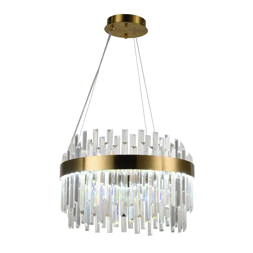 LED Prigušivi kristalni luster na sajli LED/70W/230V 3000-6500K zlatna + daljinski upravljač