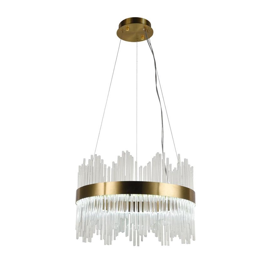 LED Prigušivi kristalni luster na sajli LED/70W/230V 3000-6500K zlatna + daljinski upravljač