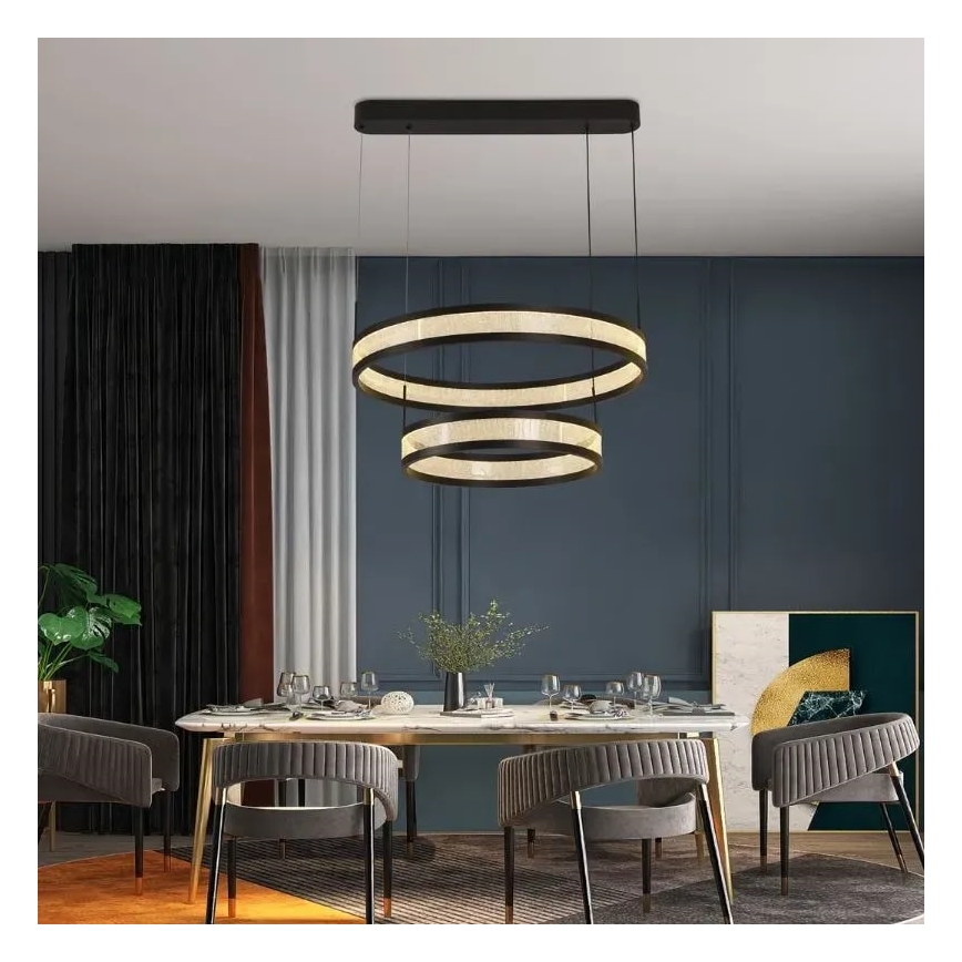 LED Prigušivi luster na sajli LED/70W/230V 3000-6500K crna + daljinski upravljač