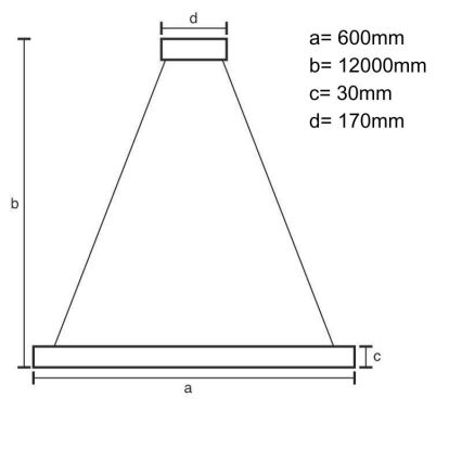 LED Prigušivi luster na sajli LED/75W/230V 3000-6500K + daljinski upravljač