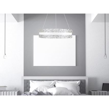 LED Prigušivi kristalni luster na sajli LED/80W/230V 3000-6500K bijela + daljinski upravljač