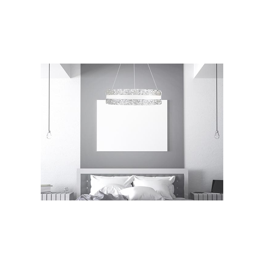 LED Prigušivi kristalni luster na sajli LED/80W/230V 3000-6500K bijela + daljinski upravljač