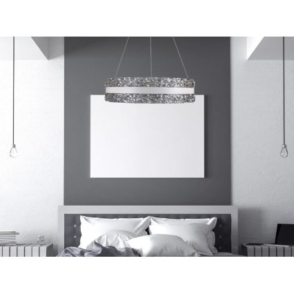LED Prigušivi kristalni luster na sajli LED/80W/230V 3000-6500K bijela + daljinski upravljač