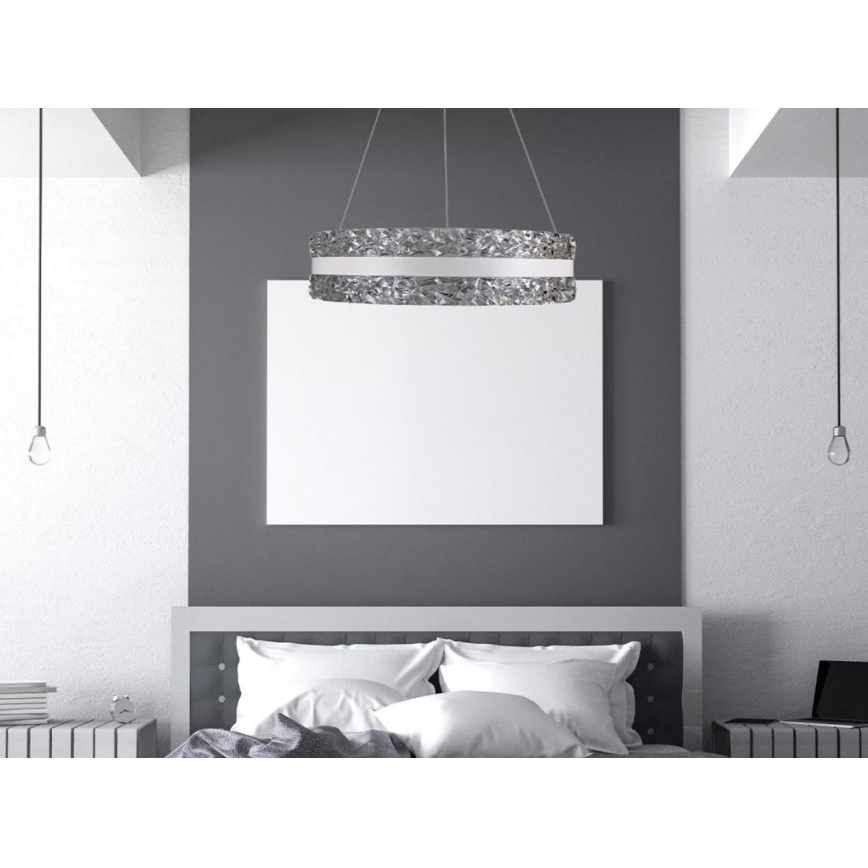 LED Prigušivi kristalni luster na sajli LED/80W/230V 3000-6500K bijela + daljinski upravljač