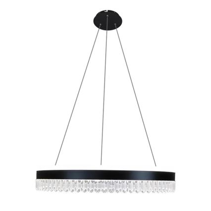 LED Prigušivi kristalni luster na sajli LED/80W/230V 3000-6500K crna + daljinski upravljač