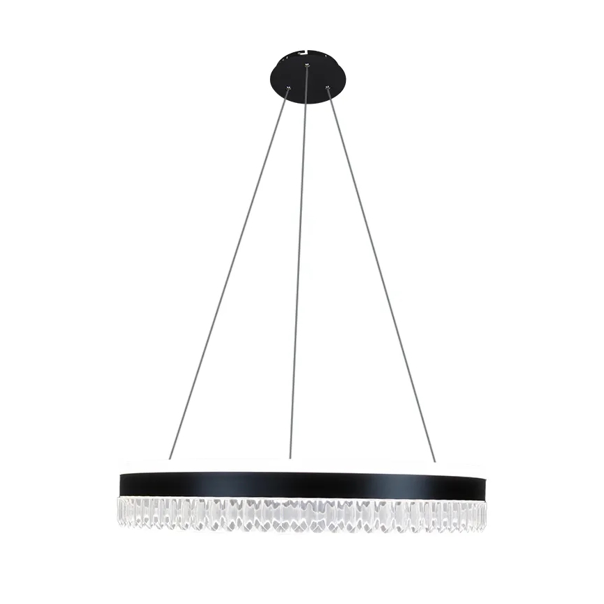 LED Prigušivi kristalni luster na sajli LED/80W/230V 3000-6500K crna + daljinski upravljač