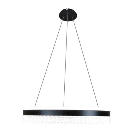 LED Prigušivi kristalni luster na sajli LED/80W/230V 3000-6500K crna + daljinski upravljač