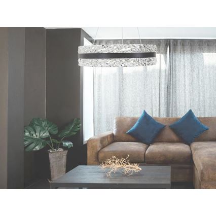 LED Prigušivi kristalni luster na sajli LED/80W/230V 3000-6500K crna + daljinski upravljač