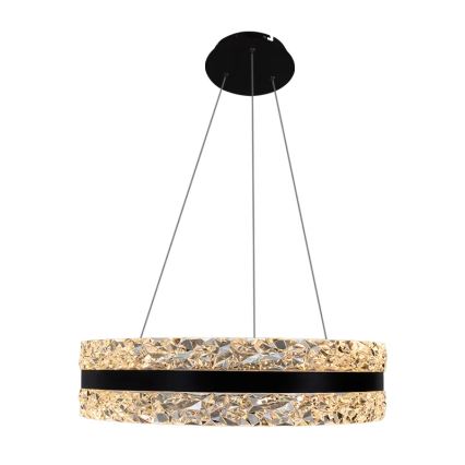 LED Prigušivi kristalni luster na sajli LED/80W/230V 3000-6500K crna + daljinski upravljač