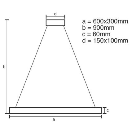 LED Prigušivi luster na sajli LED/80W/230V 3000-6500K + daljinski upravljač