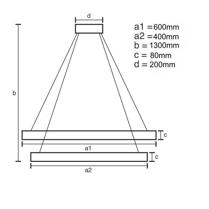 LED Prigušivi luster na sajli LED/80W/230V 3000-6500K + daljinski upravljač