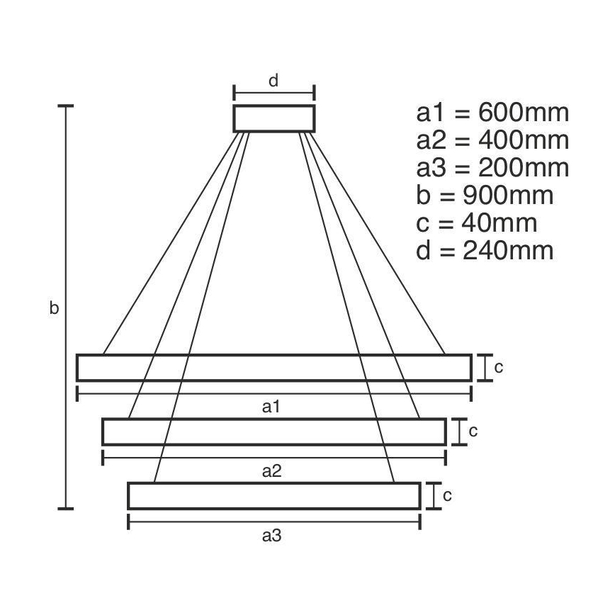 LED Prigušivi luster na sajli LED/85W/230V 3000-6500K + daljinski upravljač