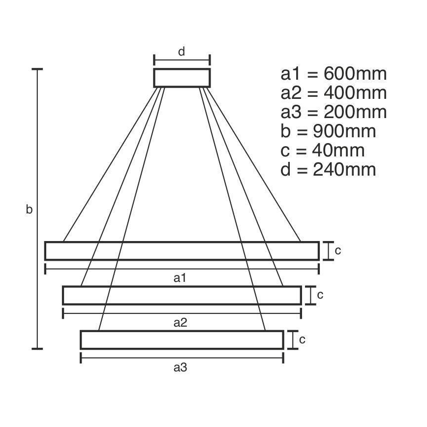 LED Prigušivi luster na sajli LED/85W/230V 3000-6500K + daljinski upravljač