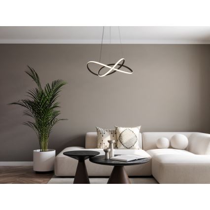 LED luster na sajli s prigušivanjem LED/85W/230V 3000-6500K Ø 60 cm + daljinski upravljač