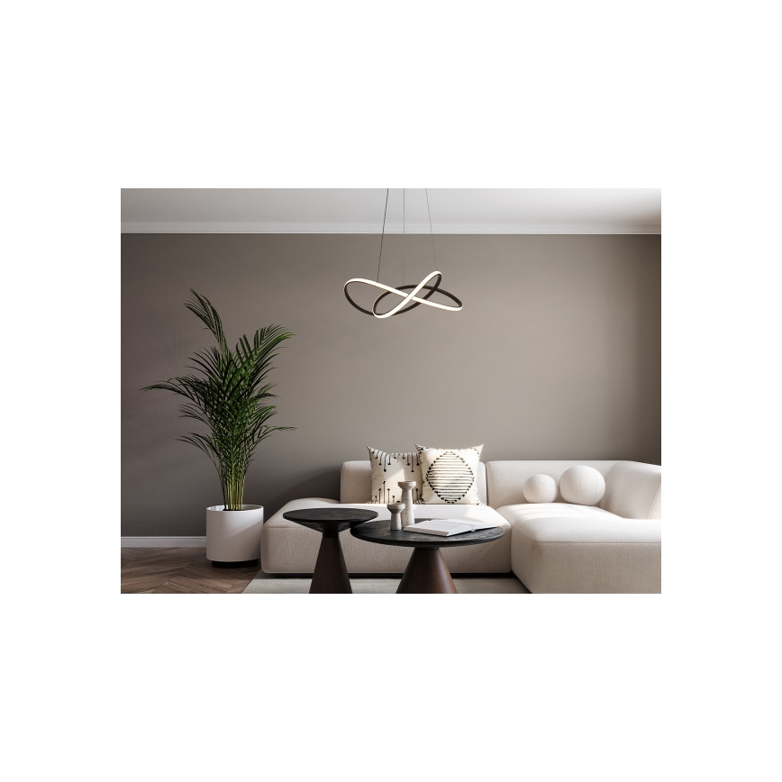 LED luster na sajli s prigušivanjem LED/85W/230V 3000-6500K Ø 60 cm + daljinski upravljač