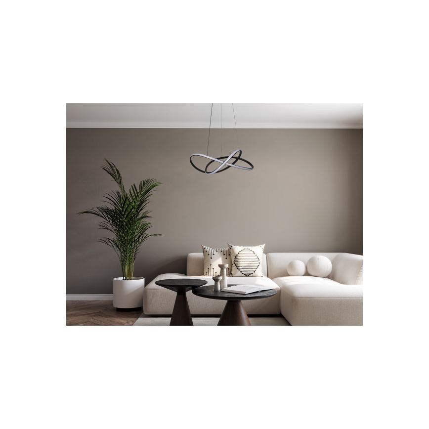 LED luster na sajli s prigušivanjem LED/85W/230V 3000-6500K Ø 60 cm + daljinski upravljač