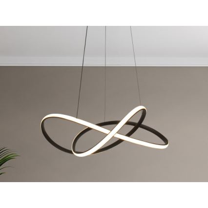 LED luster na sajli s prigušivanjem LED/85W/230V 3000-6500K Ø 60 cm + daljinski upravljač