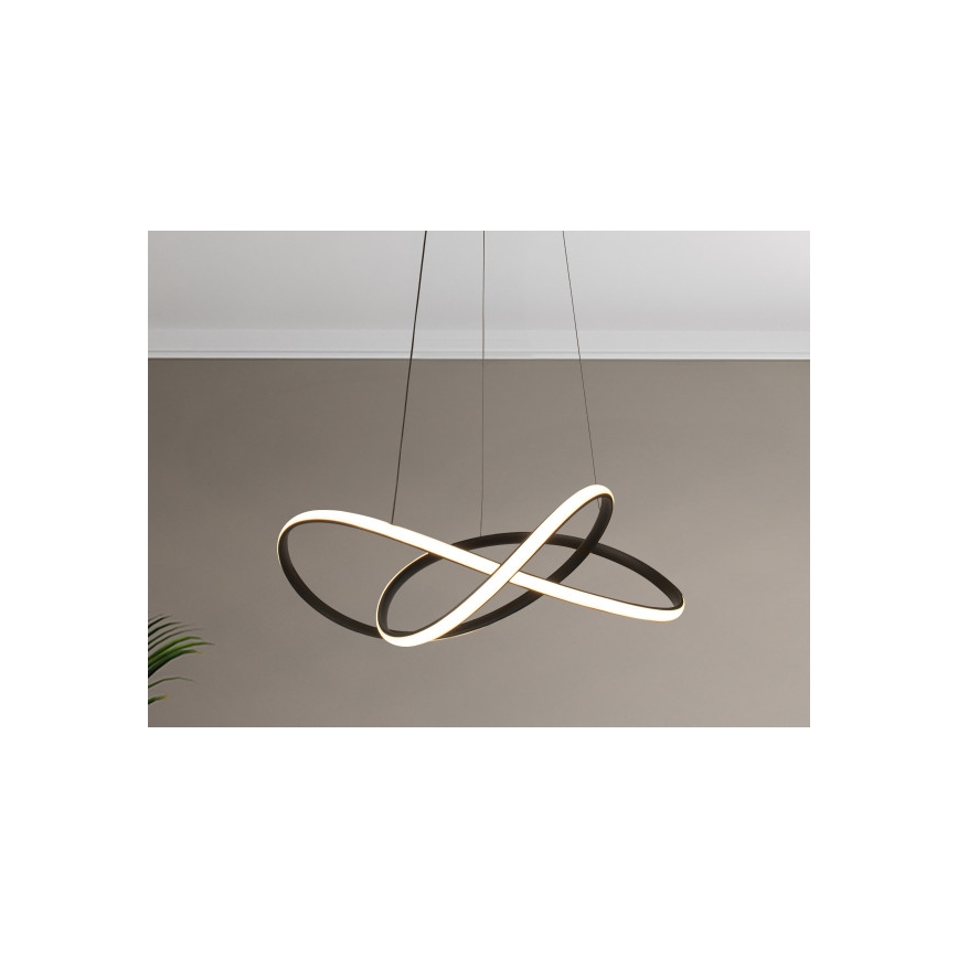 LED luster na sajli s prigušivanjem LED/85W/230V 3000-6500K Ø 60 cm + daljinski upravljač