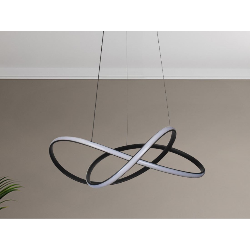 LED luster na sajli s prigušivanjem LED/85W/230V 3000-6500K Ø 60 cm + daljinski upravljač