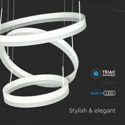 LED Prigušivi luster na sajli LED/86W/230V 3000K bijela