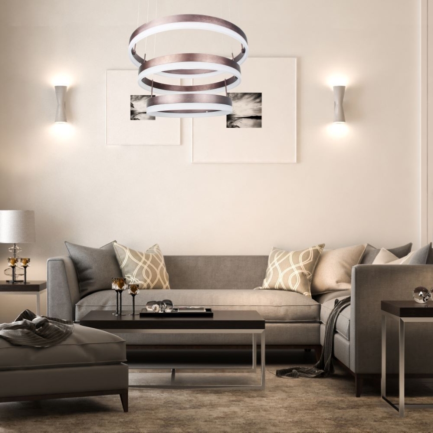 LED Prigušivi luster na sajli LED/86W/230V 3000K smeđa