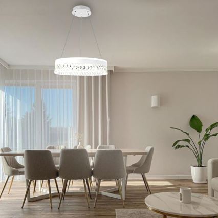 LED Prigušivi kristalni luster na sajli LED/90W/230V 3000-6500K bijela + daljinski upravljač