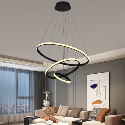 LED Prigušivi luster na sajli LED/90W/230V 3000-6500K pr. 60 cm + daljinski upravljač