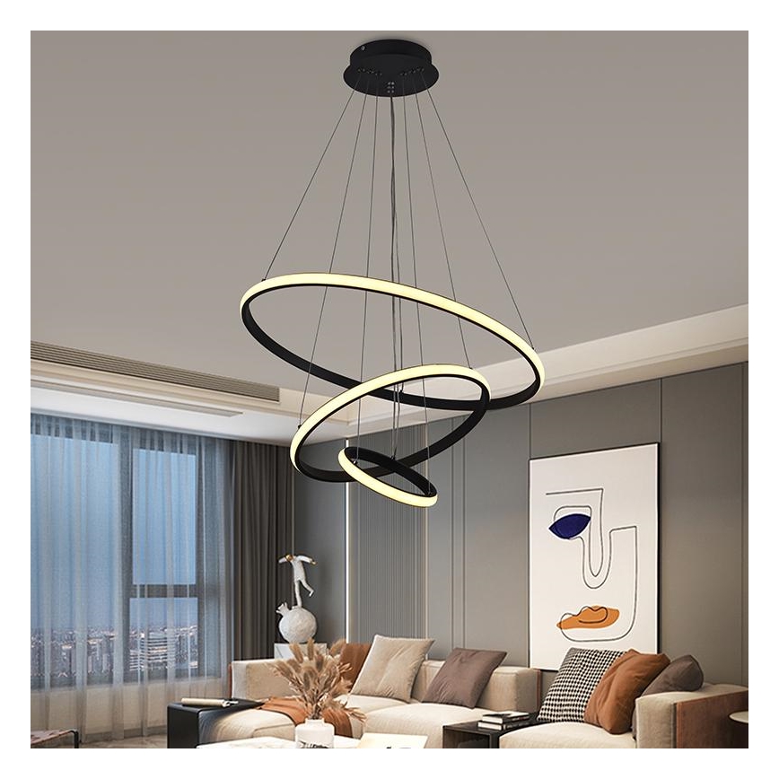 LED Prigušivi luster na sajli LED/90W/230V 3000-6500K pr. 60 cm + daljinski upravljač