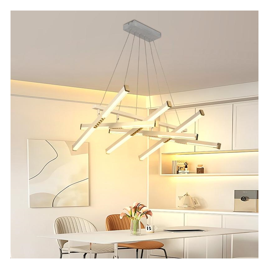 LED Prigušivi luster na sajli LED/90W/230V 3000-6500K pr. 80 cm + daljinski upravljač