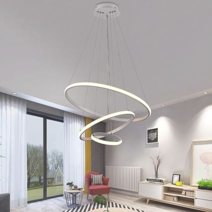 LED Prigušivi luster na sajli LED/90W/230V 3000-6500K pr. 60 cm + daljinski upravljač