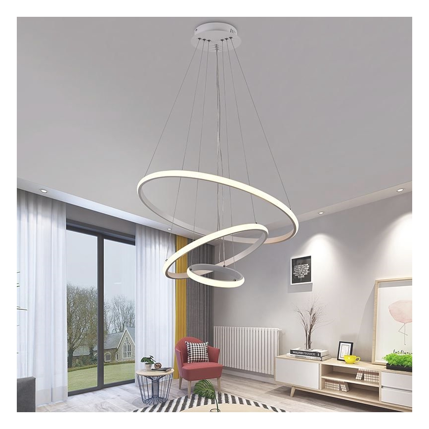LED Prigušivi luster na sajli LED/90W/230V 3000-6500K pr. 60 cm + daljinski upravljač