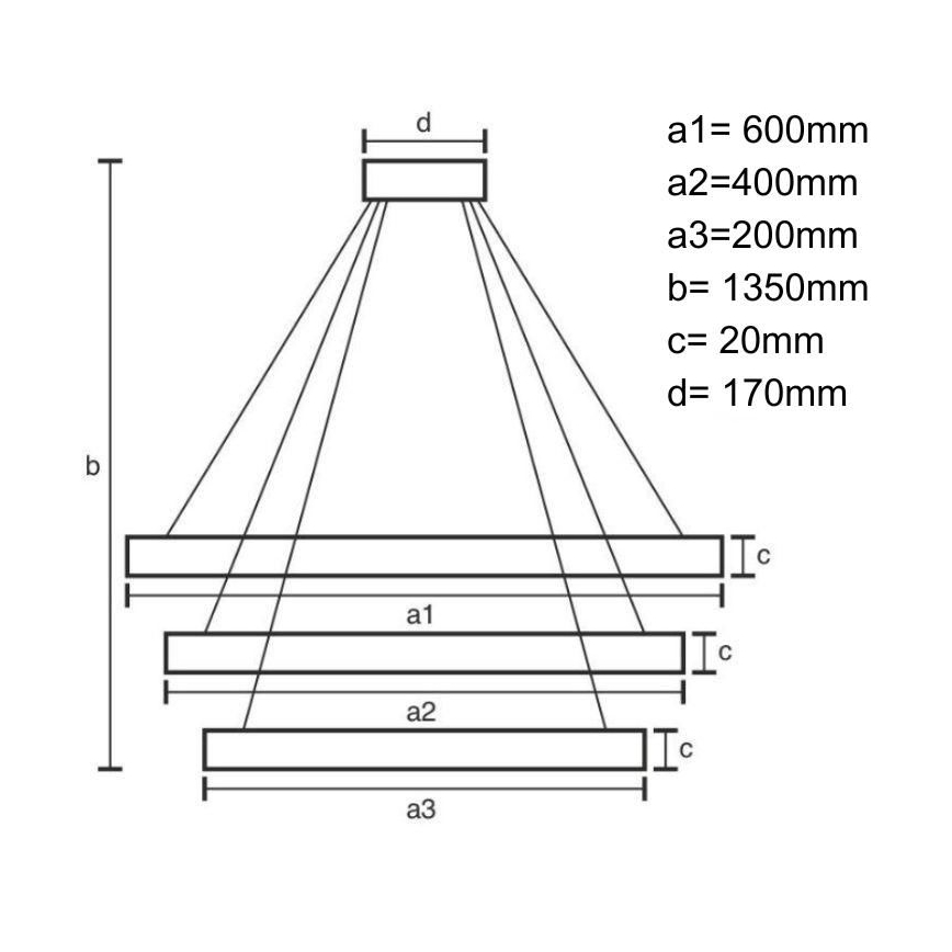 LED Prigušivi luster na sajli LED/90W/230V 3000-6500K pr. 60 cm + daljinski upravljač