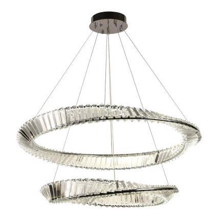 LED Prigušivi kristalni luster na sajli LED/90W/230V 3000-6500K sjajni krom + daljinski upravljač