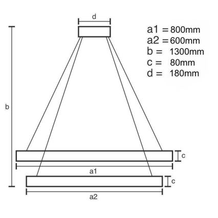 LED Prigušivi kristalni luster na sajli LED/90W/230V 3000-6500K sjajni krom + daljinski upravljač