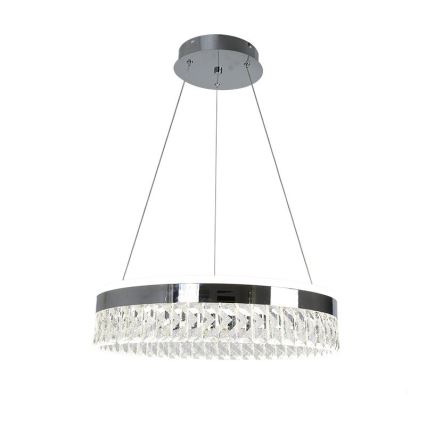 LED Prigušivi kristalni luster na sajli LED/90W/230V 3000-6500K sjajni krom + daljinski upravljač