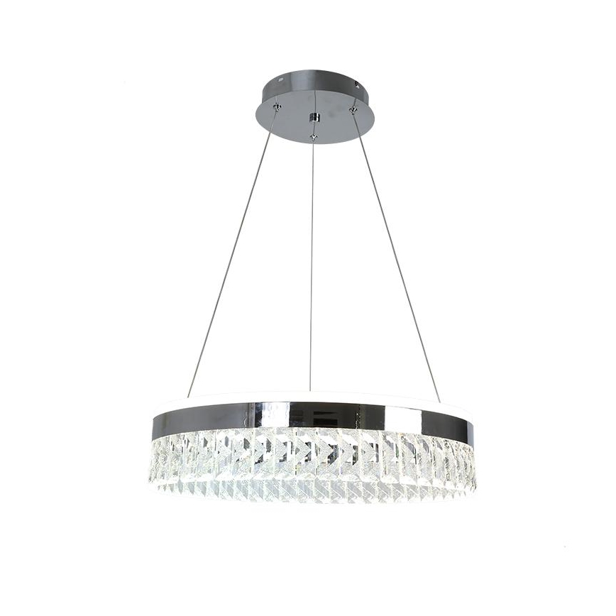 LED Prigušivi kristalni luster na sajli LED/90W/230V 3000-6500K sjajni krom + daljinski upravljač