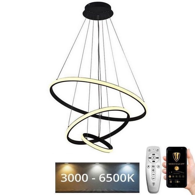 LED Prigušivi luster na sajli LED/90W/230V 3000-6500K pr. 60 cm + daljinski upravljač