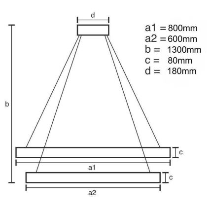 LED Prigušivi kristalni luster na sajli LED/90W/230V 3000-6500K zlatna/krom + daljinski upravljač