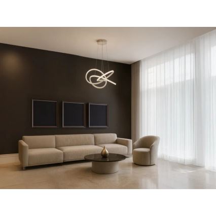 LED luster na sajli s mogućnošću prigušivanja LED/95W/230V 3000-6500K promjer 57 cm + daljinski upravljač