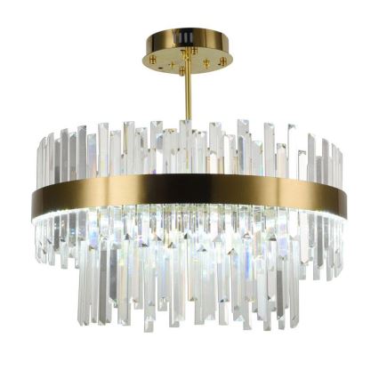 LED prigušivi kristalni luster na šipci LED/80W/230V 3000-6500K zlatna + daljinski upravljač