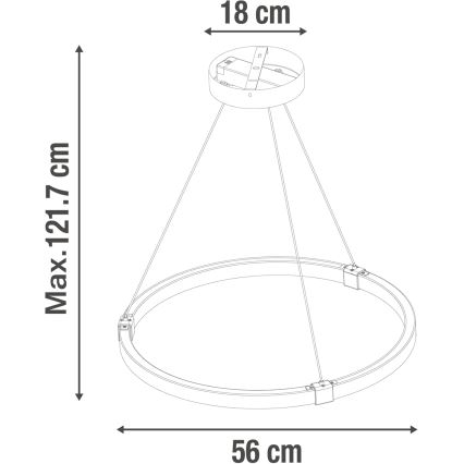 LED prigušivački luster na užetu CASSINI LED/33W/230V 2700-6500K + daljinski upravljač