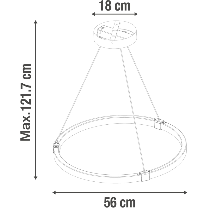 LED prigušivački luster na užetu CASSINI LED/33W/230V 2700-6500K + daljinski upravljač