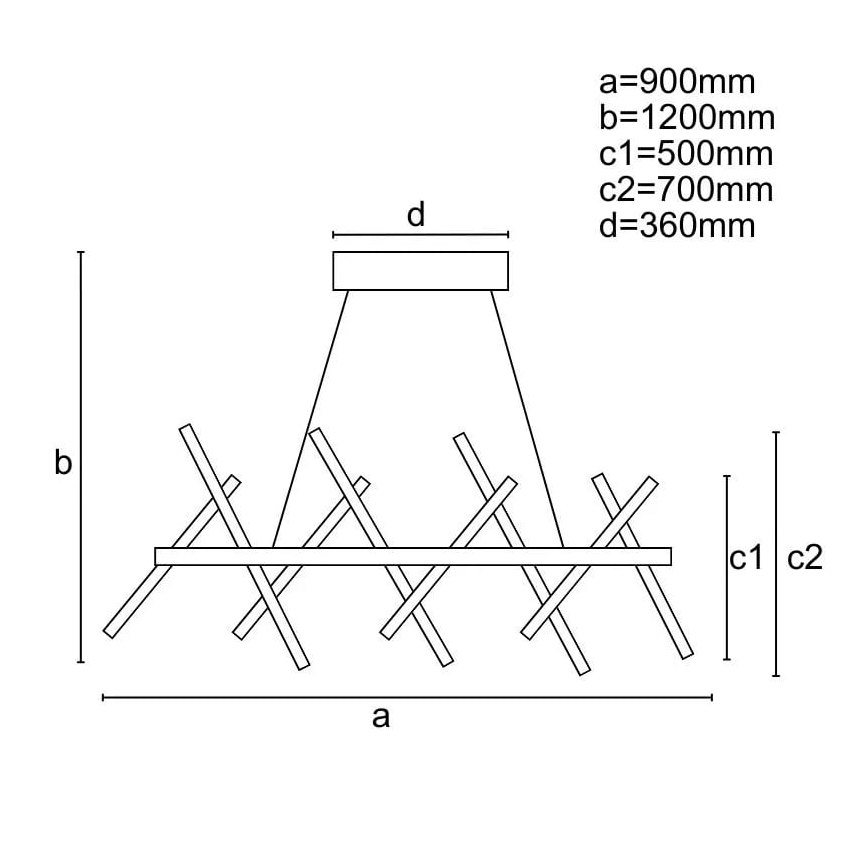 LED prigušivački luster na užetu LED/100W/230V 3000-6500K + daljinski upravljač