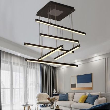 LED prigušivački luster na užetu LED/100W/230V 3000-6500K + daljinski upravljač