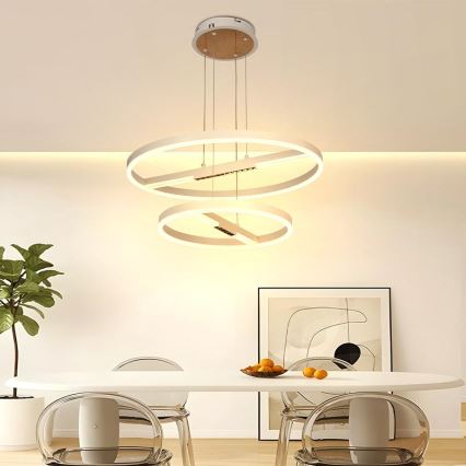 LED luster s mogućnošću prigušivanja na užetu LED/100W/230V 3000-6500K promjer 60 cm + daljinski upravljač