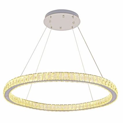 LED prigušivi kristalni luster na užetu LED/100W/230V 3000-6500K srebrni + daljinski upravljač