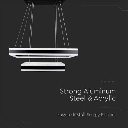 LED prigušivač lustera na užetu LED/113W/230V 3000K crna