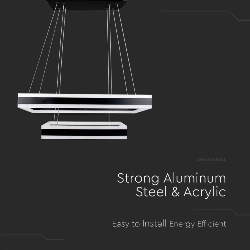 LED prigušivač lustera na užetu LED/113W/230V 3000K crna